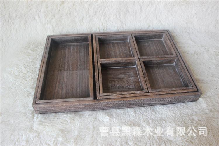 高档环保天然木材工艺品商家优质销售复古水果收纳盘 中式点心碟